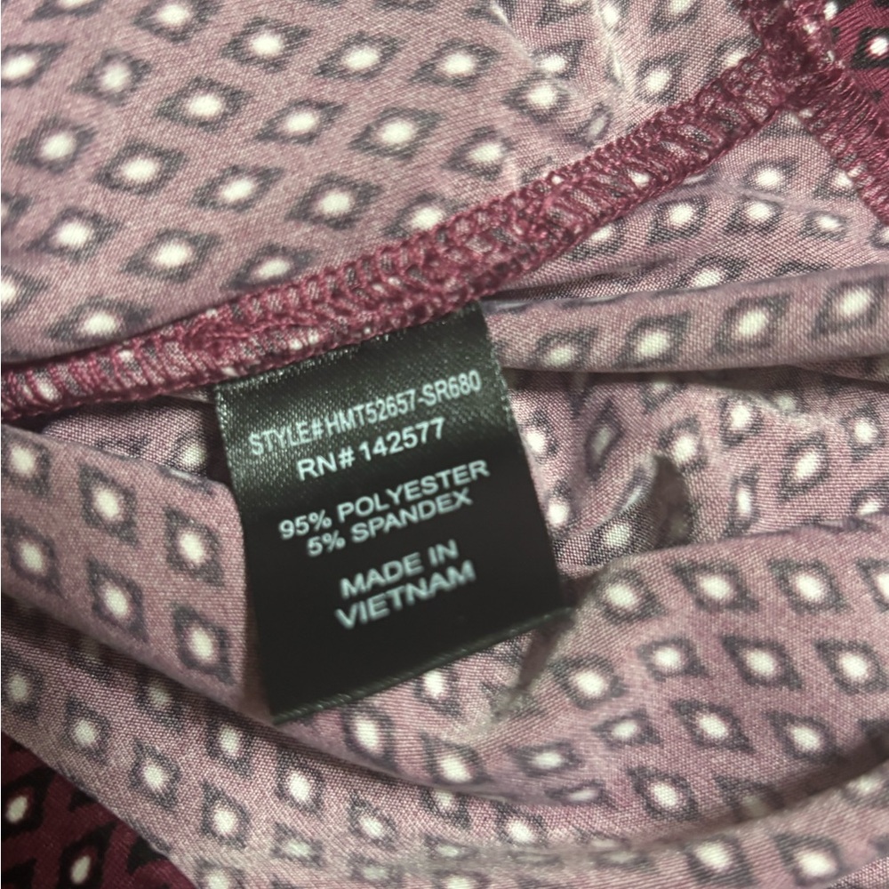 Haute Monde Burgundy diamond  Dot Wrap Blouse - Office to night out Retail $40 - Picture 7 of 10